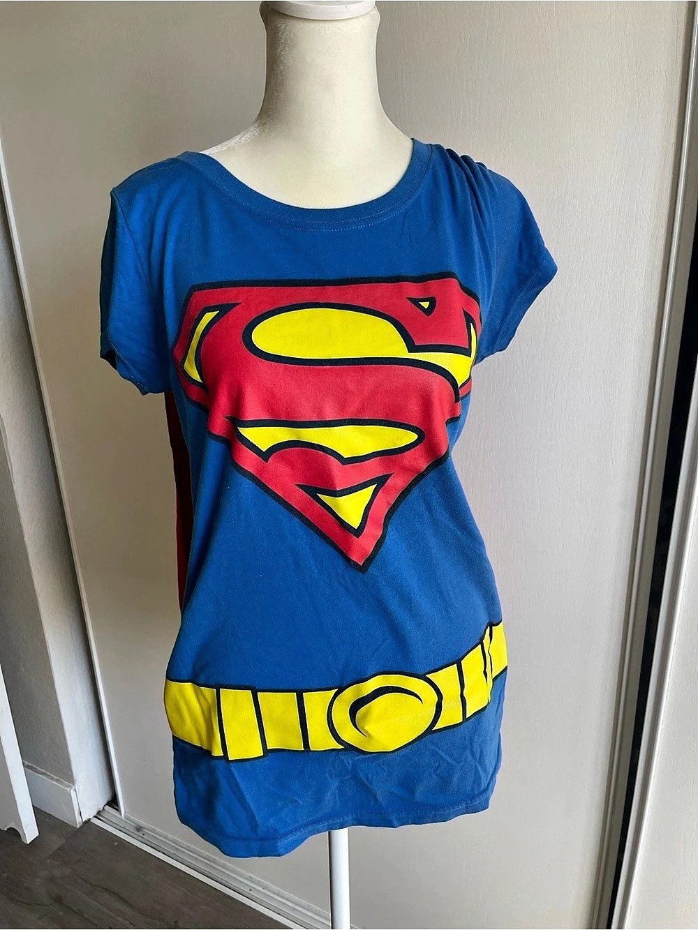 Superman Cape and Belt Costume T-Shirt Blue & Red XL